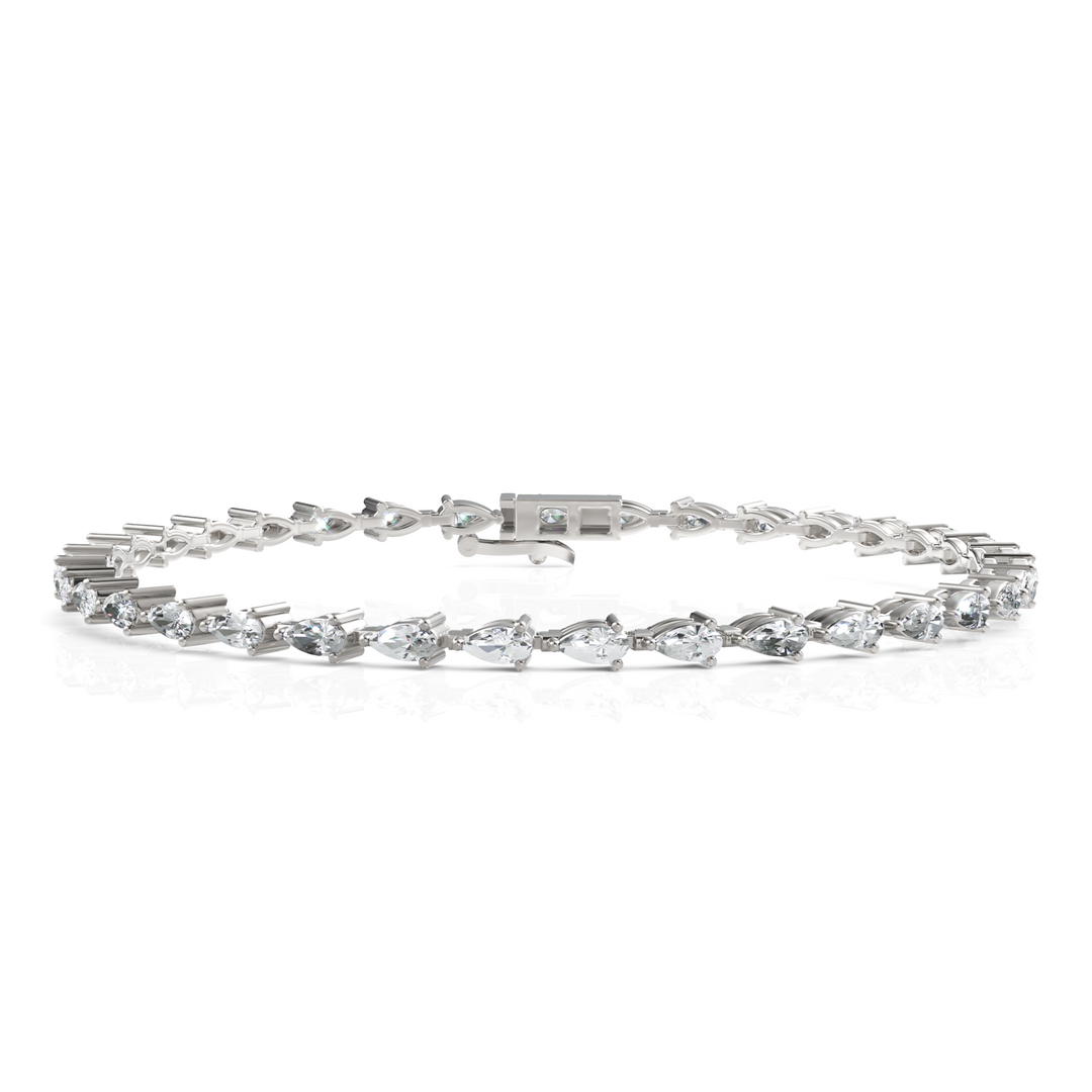 Spectacular Pear Cut Diamond Tennis Bracelet