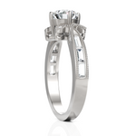 Load image into Gallery viewer, Eleanor Hoop Solitaire Ring With Baguette Diamond (1.00 Carat Round Cut)