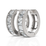 Load image into Gallery viewer, Elegant Baguette &amp; Round Cut Diamond Hoops
