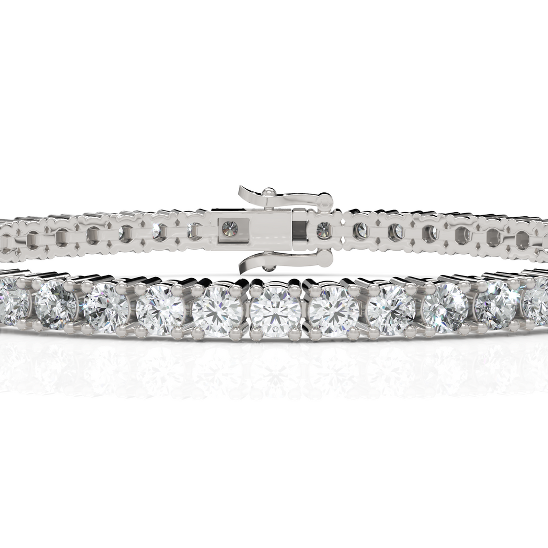 Four-Prong Round Diamond Tennis Bracelet