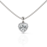 Load image into Gallery viewer, Brilliant Heart Solitaire Halo Diamond Pendant ( Neck Chain Is Not A Part Of The Product And Can Be Bought Separately )
