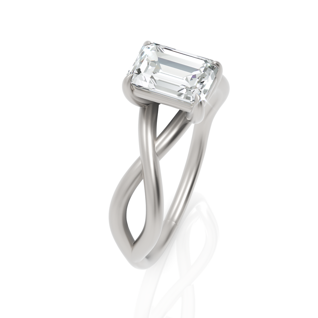 Solitude Emerald Cut Diamond Dream Ring