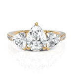 Load image into Gallery viewer, Spectacular Pear &amp; Triangle Cut Three Stone Engagement Ring (1.50 CT. Pear Cut)