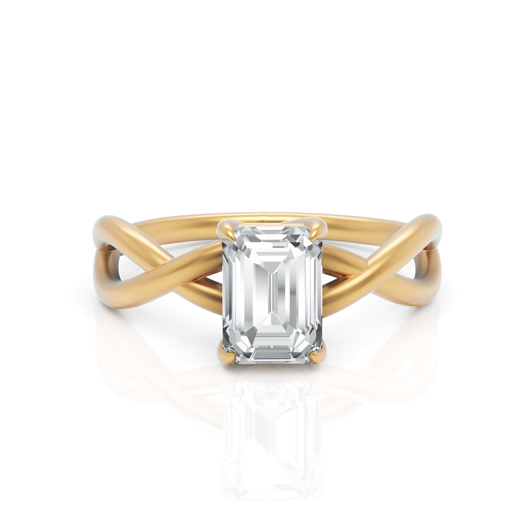 Solitude Emerald Cut Diamond Dream Ring