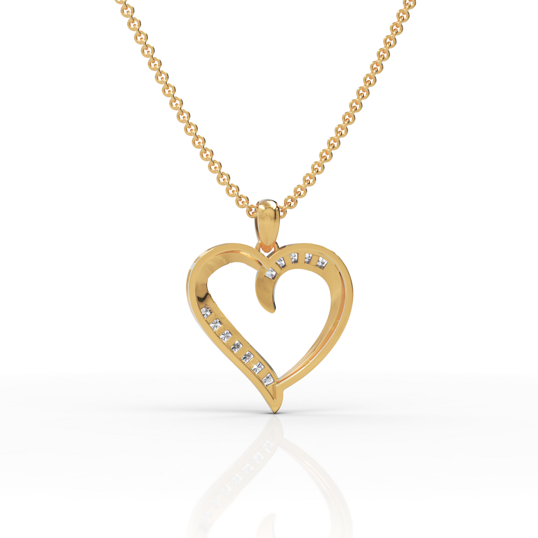 Twirl Heart Diamond Pendant ( Neck Chain Is Not A Part Of The Product And Can Be Bought Separately )