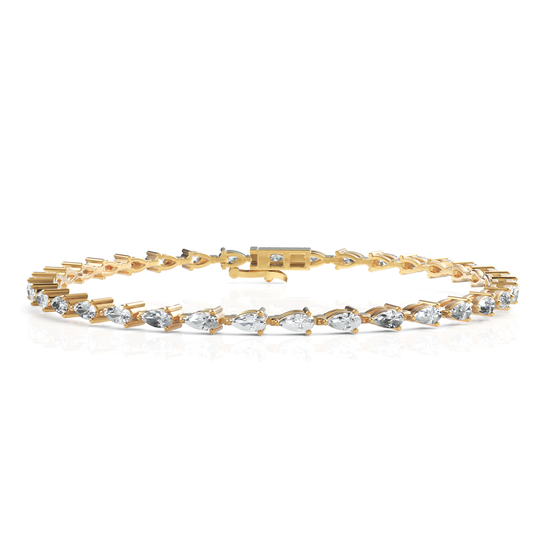 Spectacular Pear Cut Diamond Tennis Bracelet
