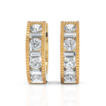 Load image into Gallery viewer, Elegant Baguette &amp; Round Cut Diamond Hoops
