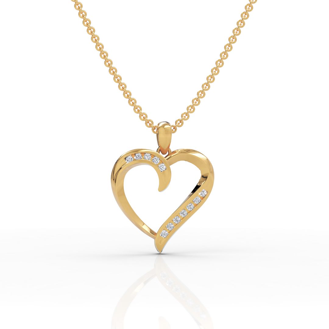 Twirl Heart Diamond Pendant ( Neck Chain Is Not A Part Of The Product And Can Be Bought Separately )