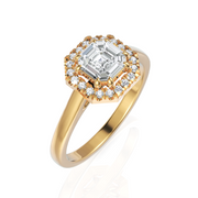SPARKLE ASSCHER CUT HALO BRIDAL RING